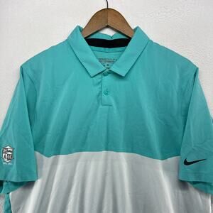 Nike Polo Shirt Men's large Blue Major Moment Tactical Tour Performance Golf